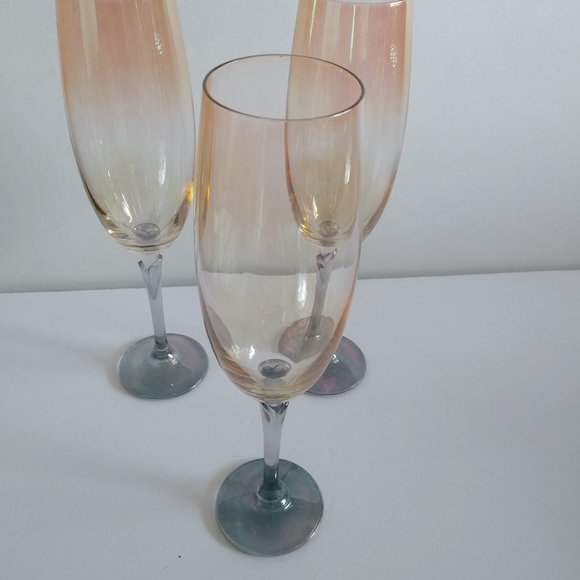 Flute Champagne Glasses Iridescent Ombre Blend - Picture 7 of 10